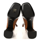 Prada Vitello Platform Ankle Booties 37.5 Cognac