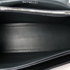 Balenciaga Metallic Crushed Calfskin Quilted Small Crush Chain Bag Steel Grey
