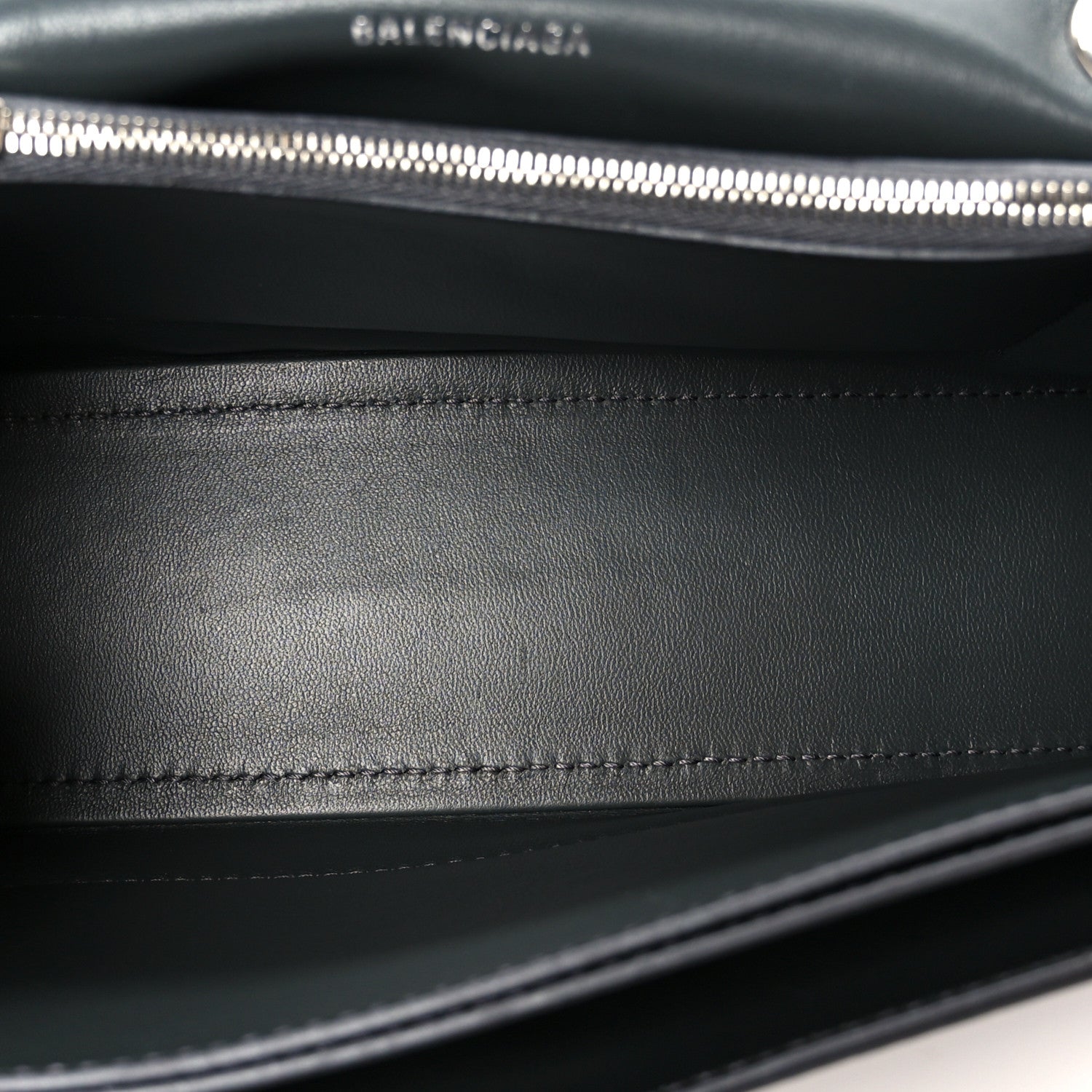 Balenciaga Metallic Crushed Calfskin Quilted Small Crush Chain Bag Steel Grey