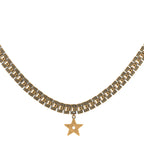 Christian Dior Metal Star Choker Necklace Aged Gold