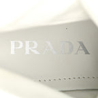 Prada Spazzolato Rois Re-Nylon Metal Triangle Logo Monolith Pouch Pocket 55mm Boots 40.5 White
