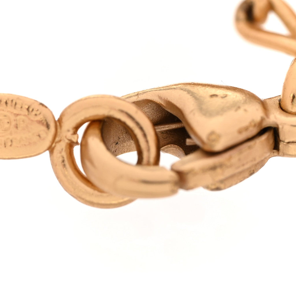Chanel Metal Crystal Lucky Charms Bracelet Gold Pink