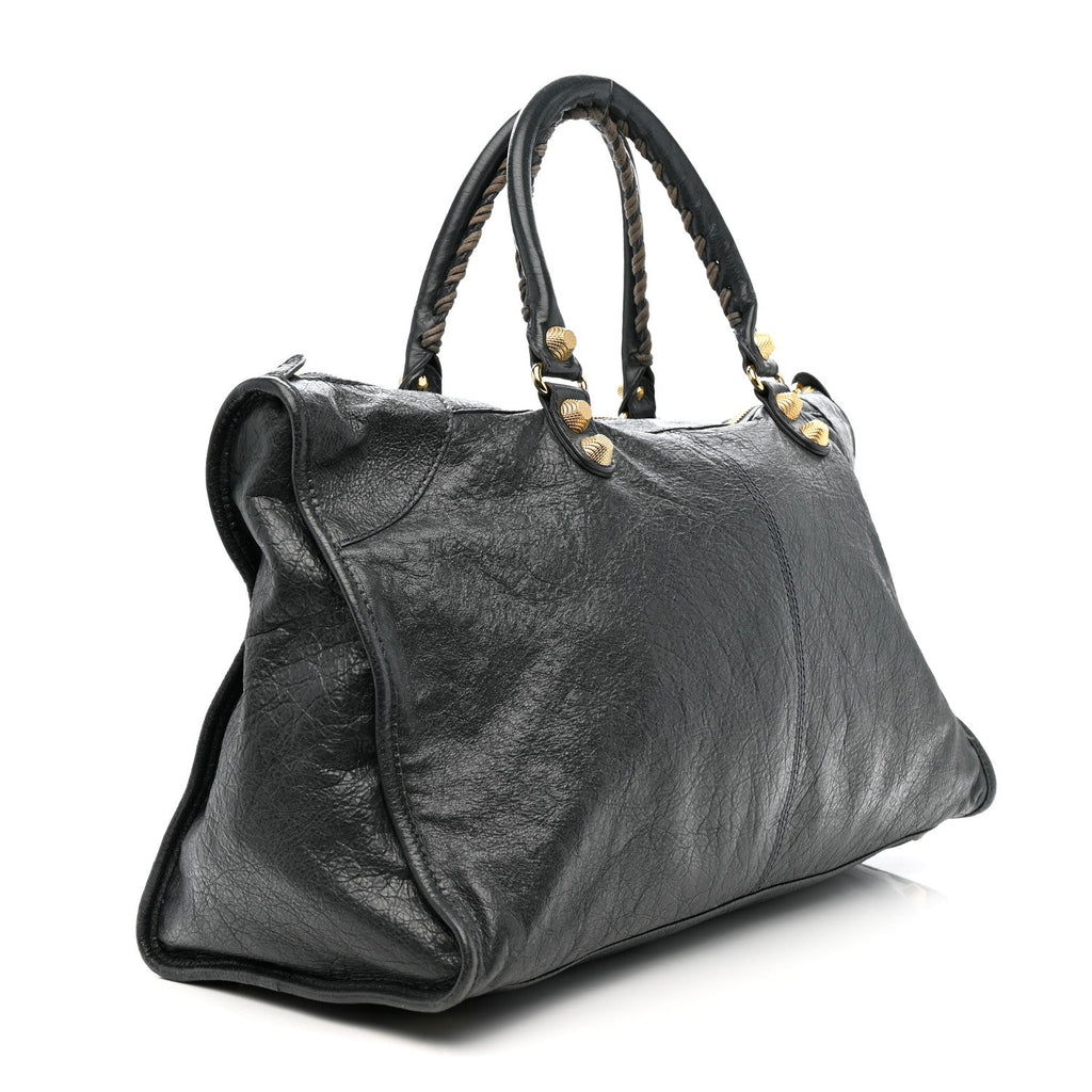 Balenciaga Agneau Giant 12 Gold Hardware Work Anthracite