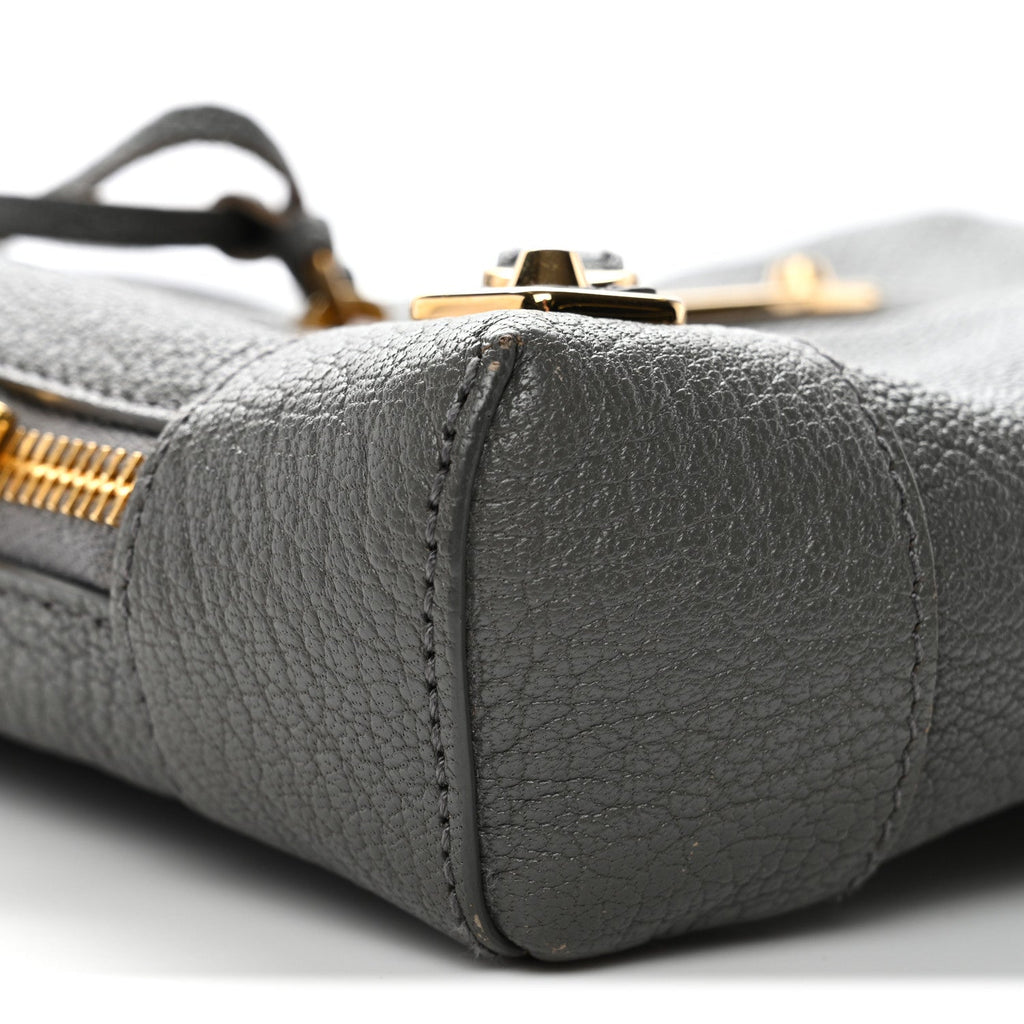 Balenciaga Chevre Gold Metallic Edge Hardware XS Reporter Crossbody Gris Acier