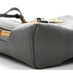 Balenciaga Chevre Gold Metallic Edge Hardware XS Reporter Crossbody Gris Acier