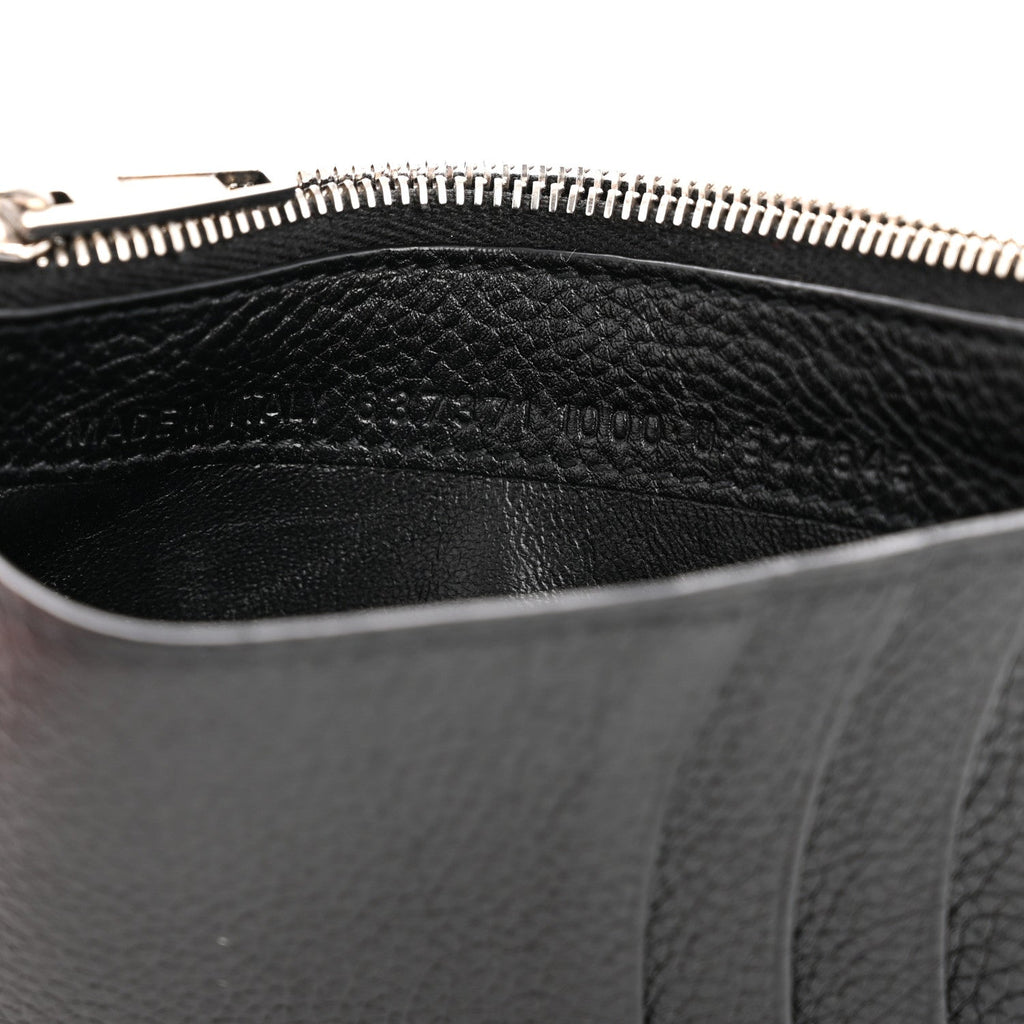 Balenciaga Calfskin Hourglass Long Coin Case Card Holder Black