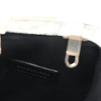 Balenciaga Metallic Textured Calfskin Logo Cloud Coin Purse With Strap Silver