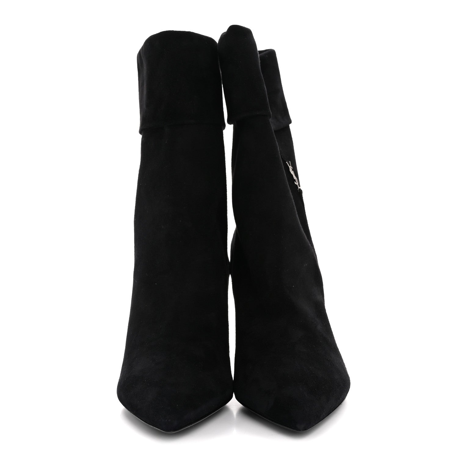 Saint Laurent Kid Scamosciato Niki 85 Wedge Booties 39.5 Black