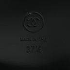 Chanel Calfskin Cap Toe Lace Up Combat Boots 37.5 Black