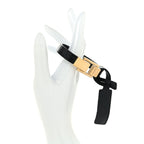 Saint Laurent Calfskin Cocco Print Bracelet M Black