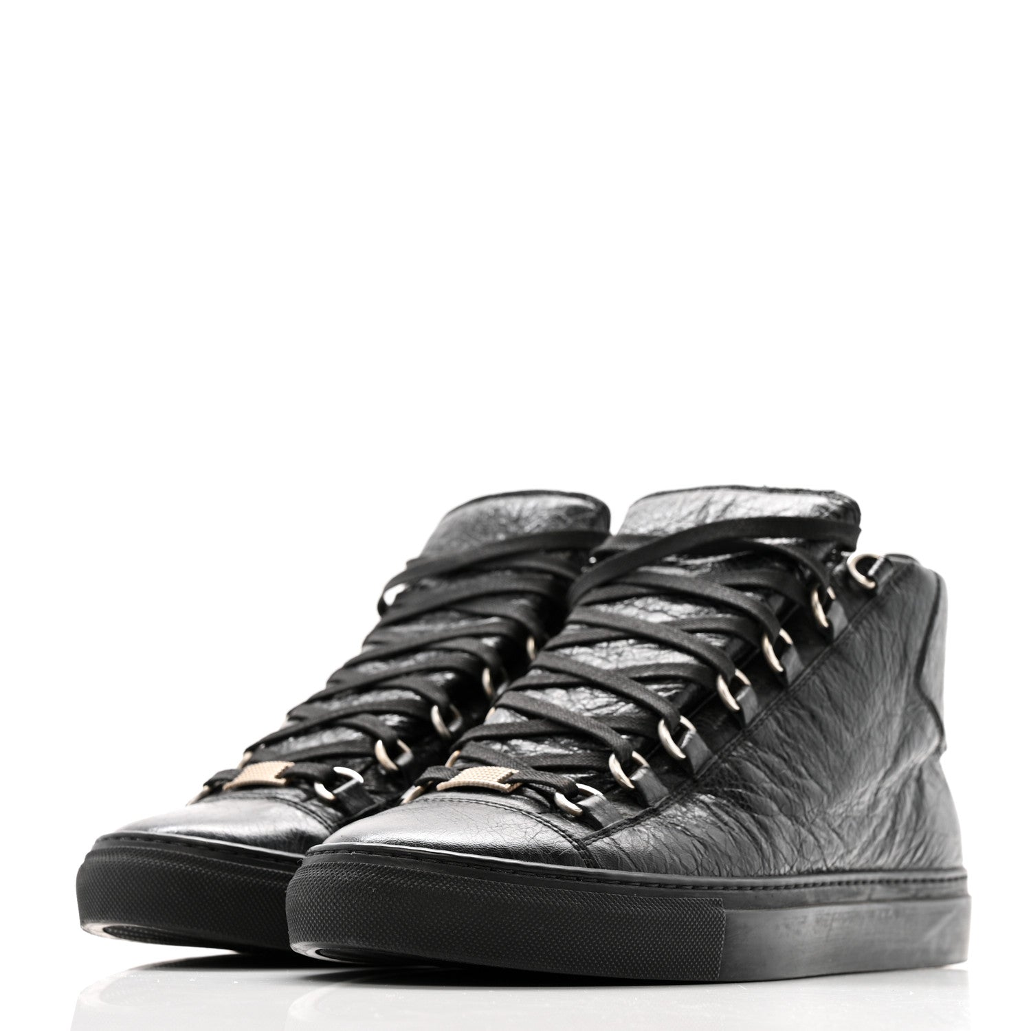 Balenciaga Agneau Arena Opaque Womens High Top Sneakers 41 Black