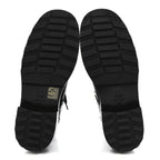 Chanel Shiny Calfskin Velvet Pearl Combat Short Boots 38 Black