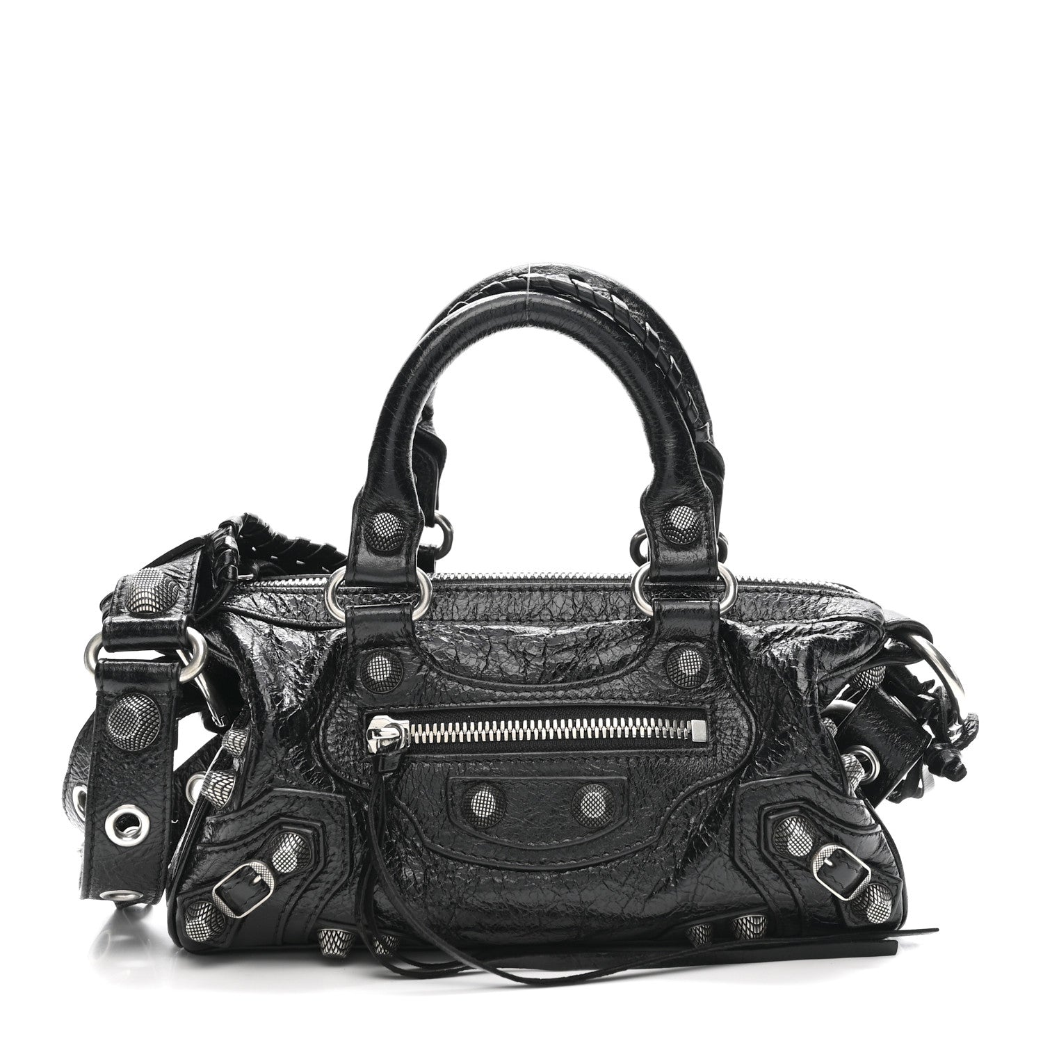 Balenciaga Agneau Arena Mini Le Cagole Duffle Crossbody Bag Black