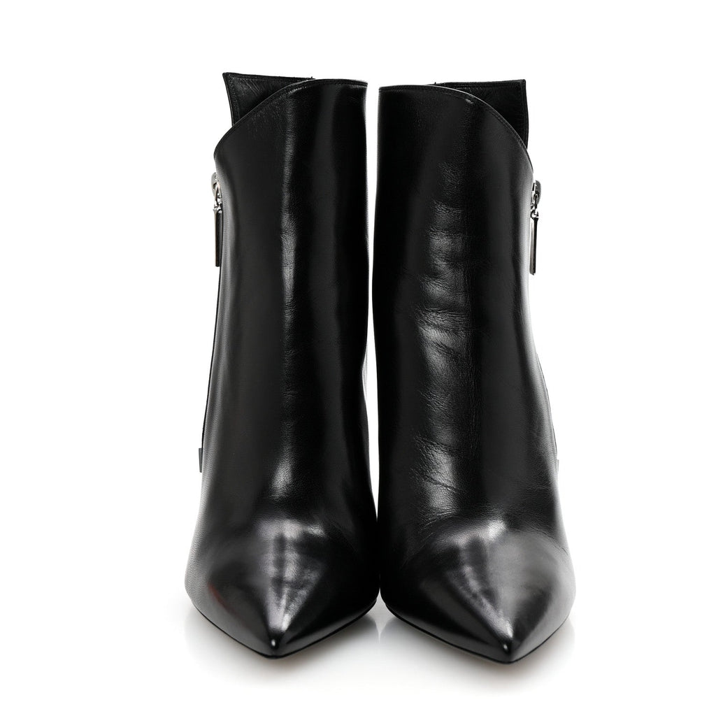 Saint Laurent Calfskin Niki 85 Wedge Booties 39.5 Black