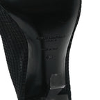 Saint Laurent Mesh Oxails Knee High Boots 40 Black