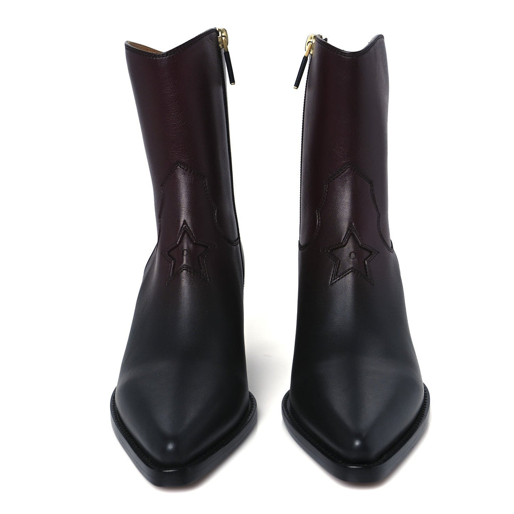 Christian Dior Shaded Calfskin Ombre L.A. Ankle Boots 37 Black Rouge