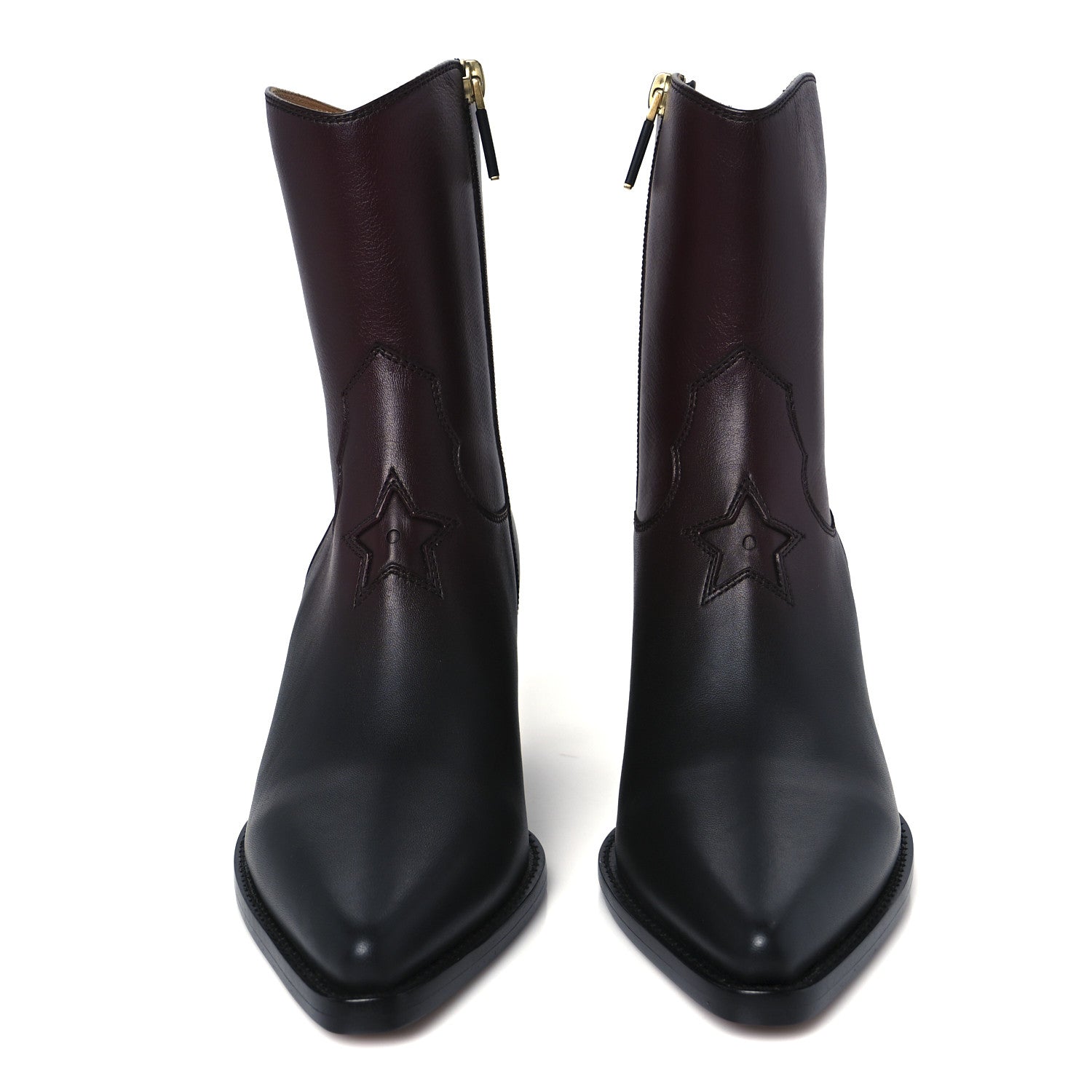 Christian Dior Shaded Calfskin Ombre L.A. Ankle Boots 37 Black Rouge