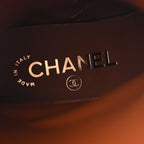 Chanel Calfskin CC Logo Mid Calf Boots 37 Caramel