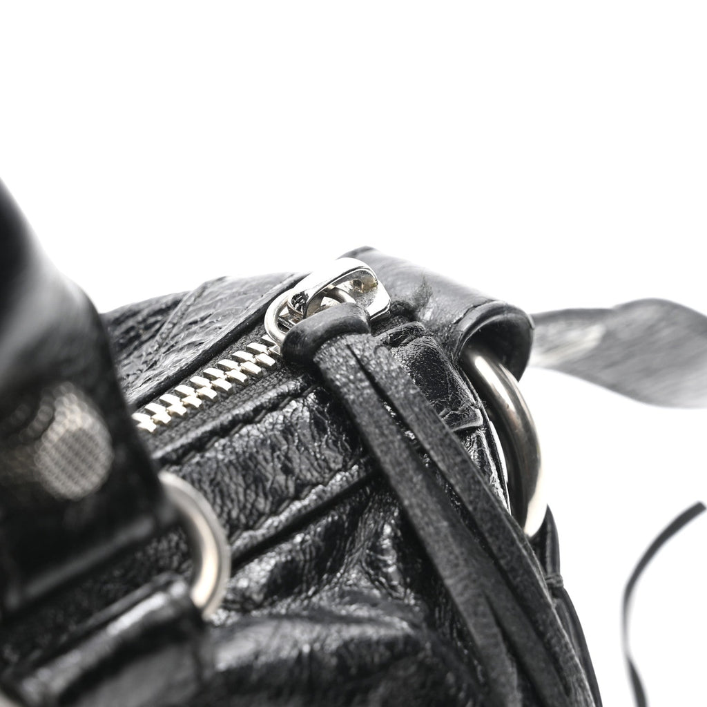 Balenciaga Agneau Arena Mini Le Cagole Duffle Crossbody Bag Black