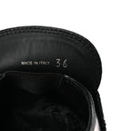 Prada Spazzolato Metal Triangle Logo 50mm Loafers 36 Black