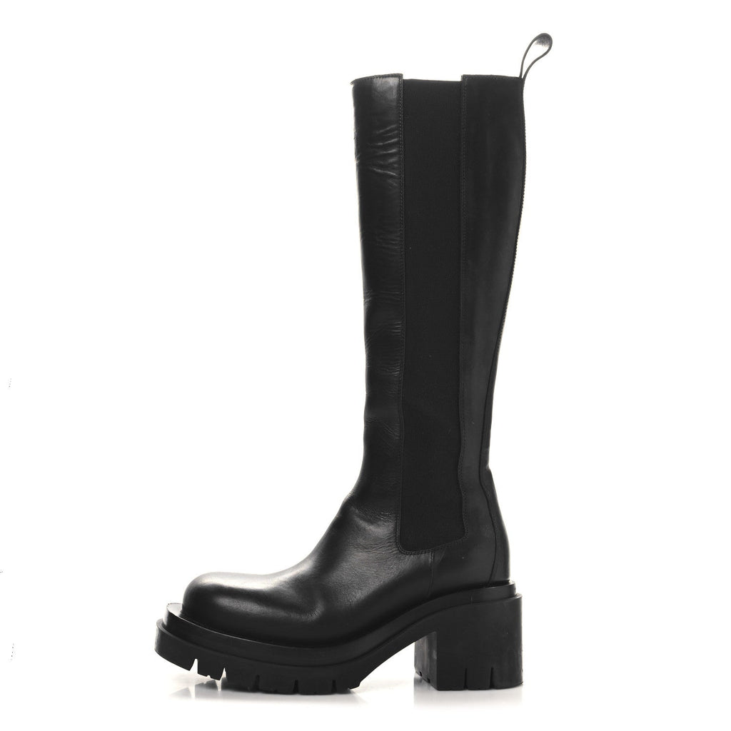 Bottega Veneta Calfskin The Lug Chelsea 30/70mm Tall Boots 37.5 Black