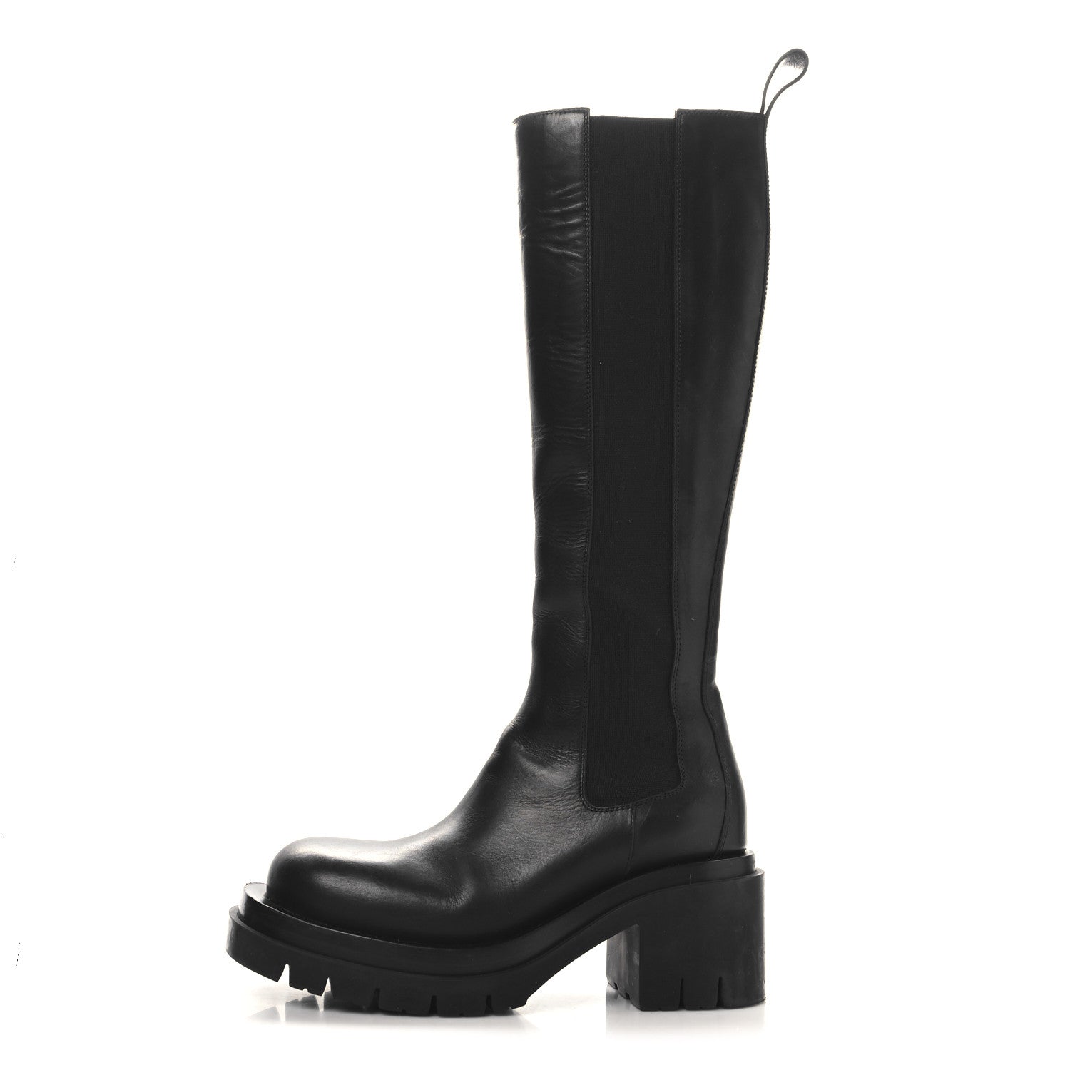 Bottega Veneta Calfskin The Lug Chelsea 30/70mm Tall Boots 37.5 Black