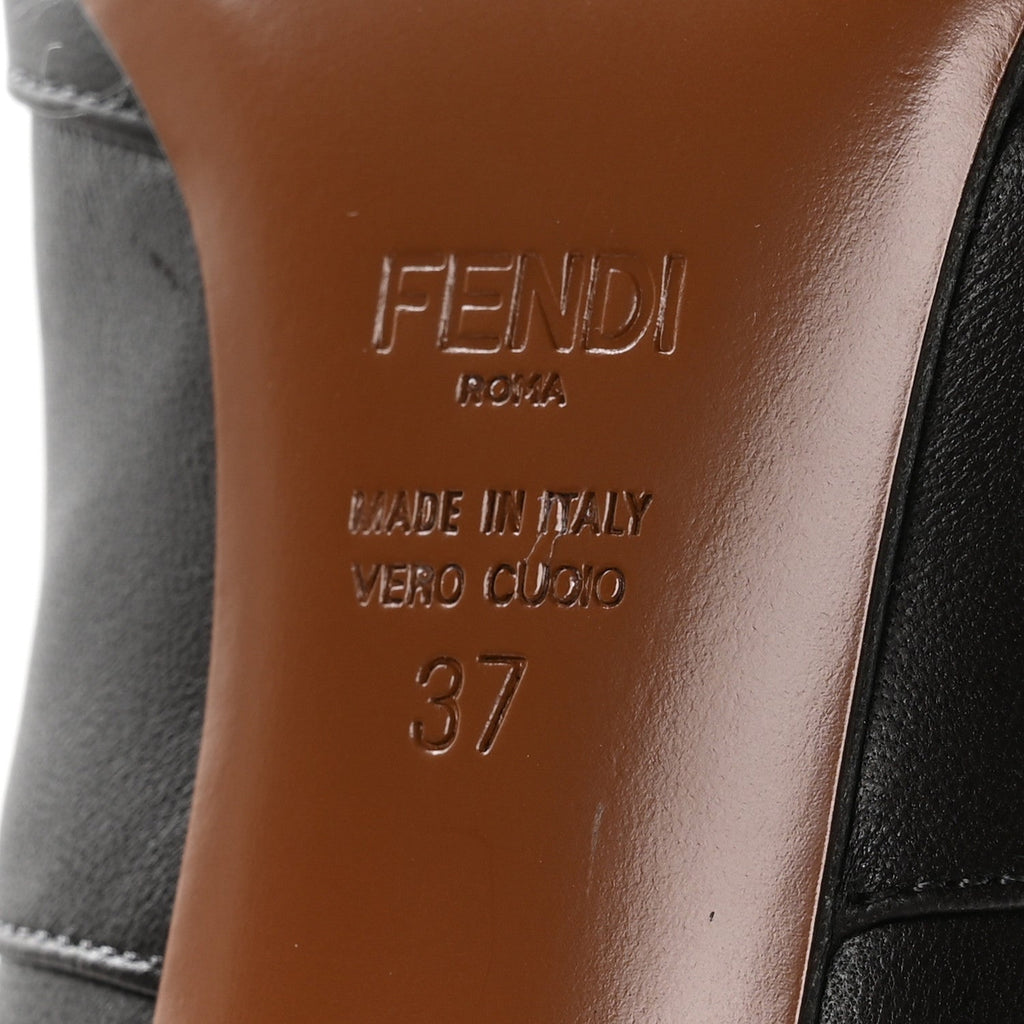 Fendi Nappa Microfiber Fabric FF Rockoko Thigh High Boots 37 Ebano Tobacco Black