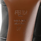 Fendi Nappa Microfiber Fabric FF Rockoko Thigh High Boots 37 Ebano Tobacco Black