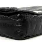 Balenciaga Arena Calfskin Small Monaco Flap Bag Black