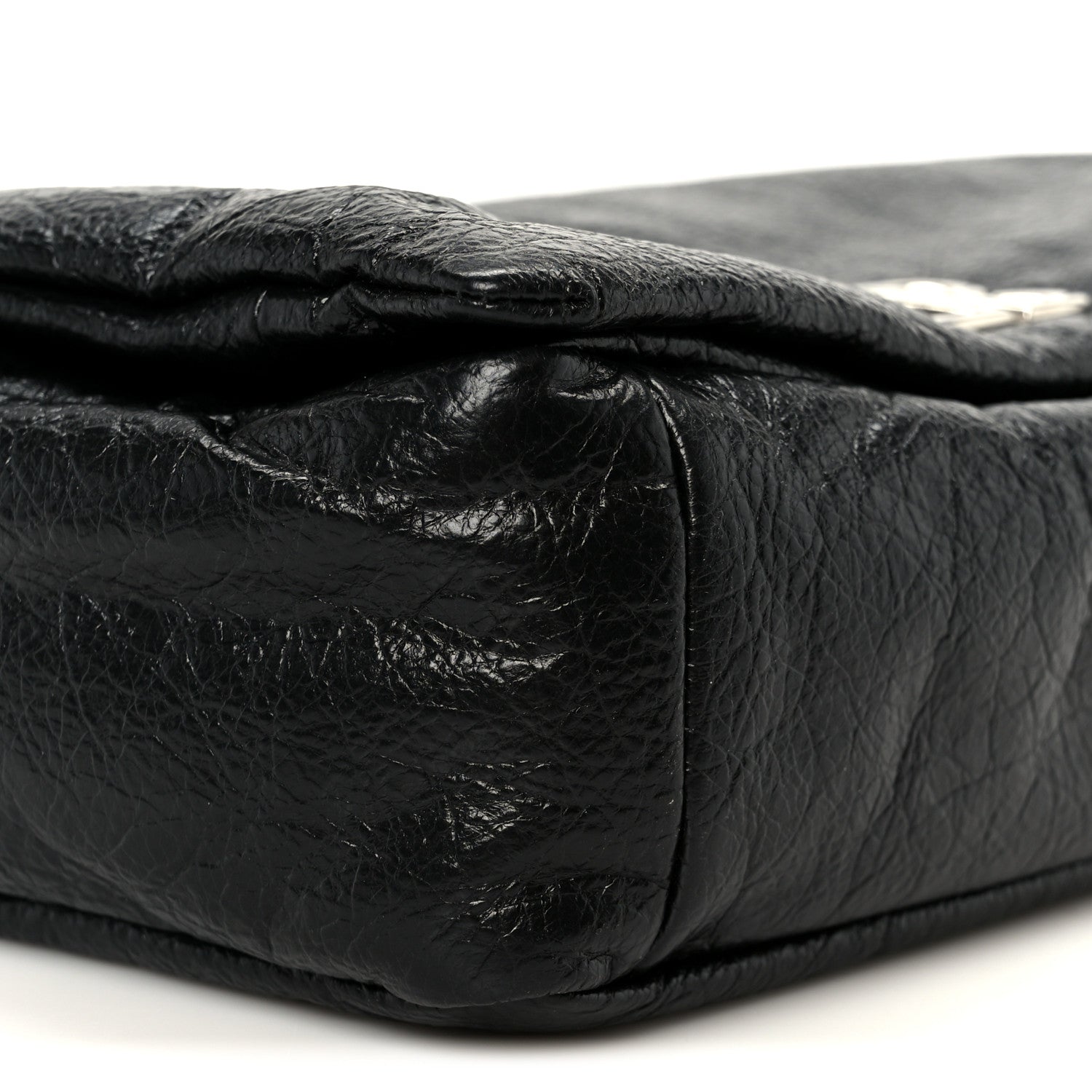 Balenciaga Arena Calfskin Small Monaco Flap Bag Black