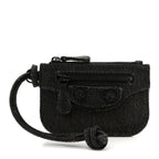 Balenciaga Denim Crystal Coin Purse Black