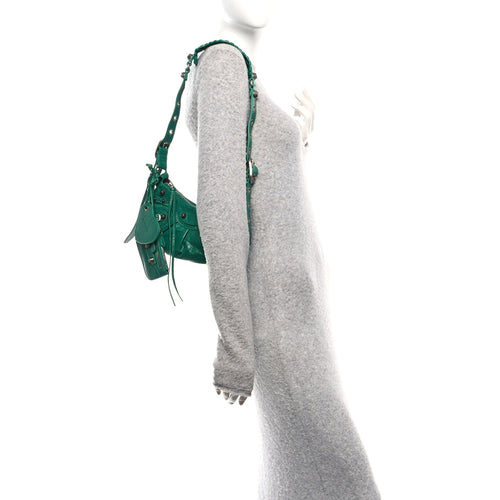 Balenciaga Agneau Arena Le Cagole Shoulder Bag XS Jade