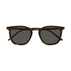 Saint Laurent Sunglasses Round Full Rim, Dark Havana Frame and Grey Lens SL623002