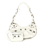 Balenciaga Agneau Arena Le Cagole Shoulder Bag XS Optic White