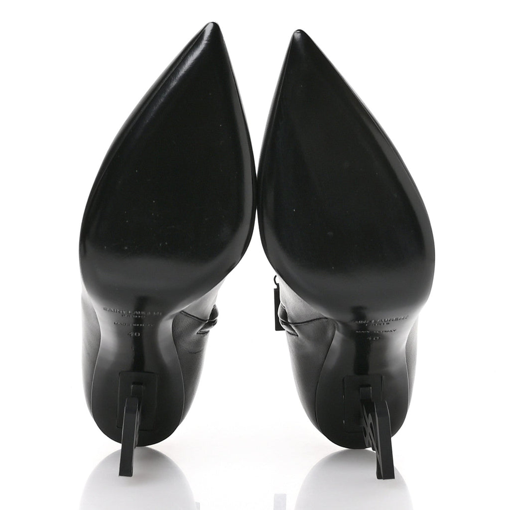 Saint Laurent Calfskin Opyum Ankle Boots 40 Black