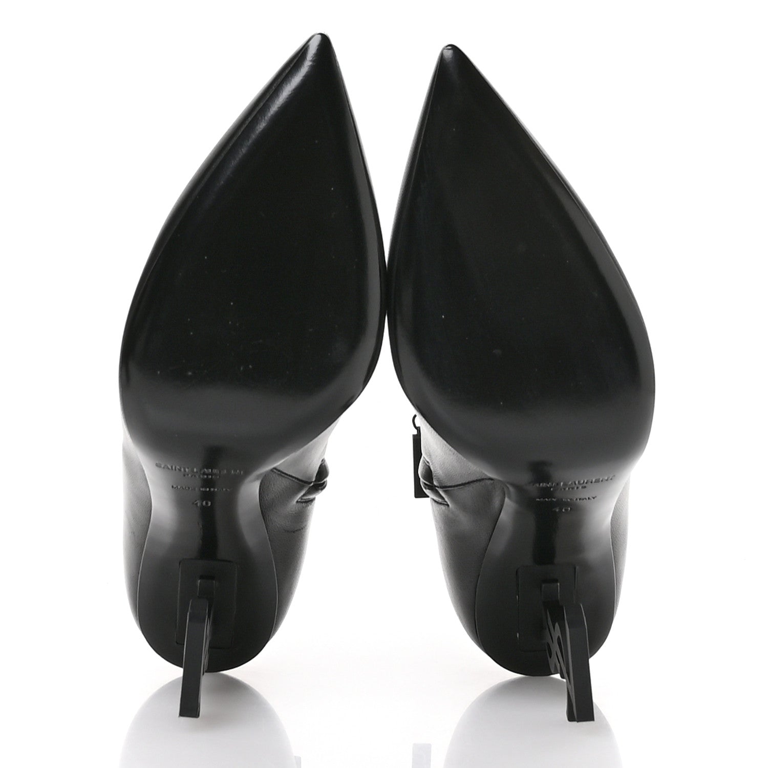 Saint Laurent Calfskin Opyum Ankle Boots 40 Black