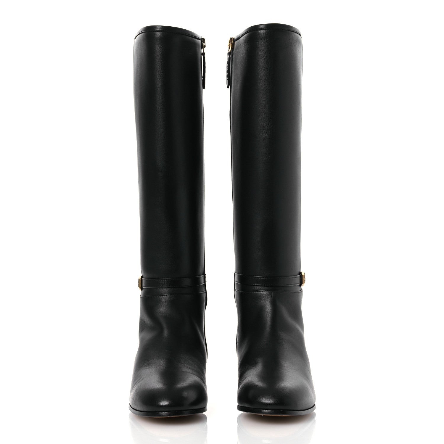 Gucci Calfskin Knee High Boots 36.5 Black