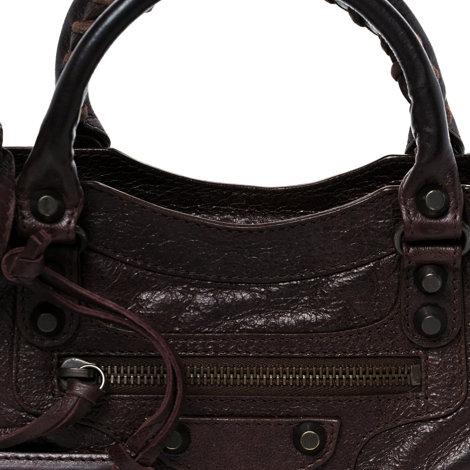 Balenciaga Agneau Classic Hardware Mini City Cigare Fonce
