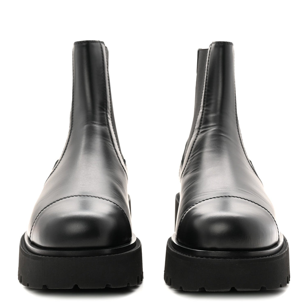Chanel Calfskin Cap Toe CC Short Boots 39.5 Black