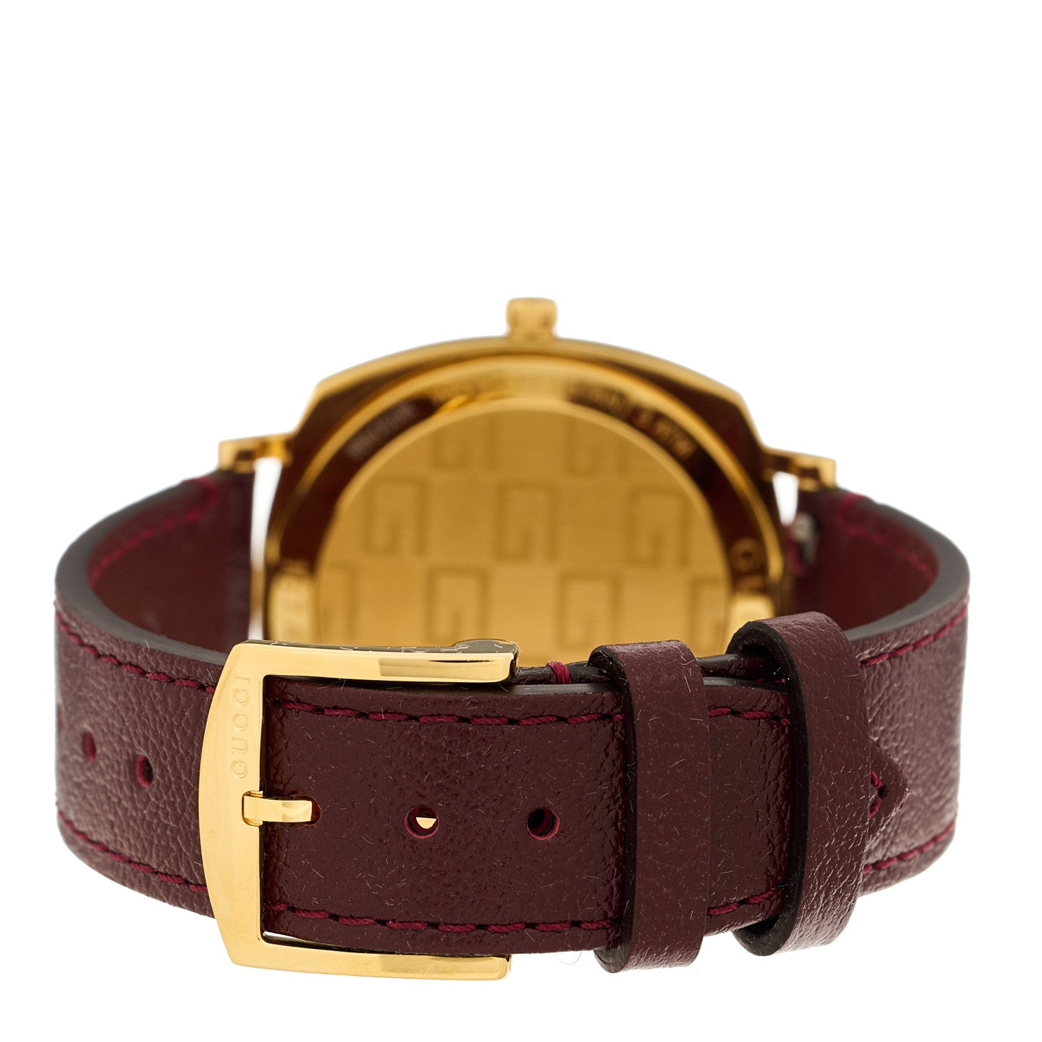Gucci Stainless Steel Alligator 35mm Grip Quartz Watch Burgundy