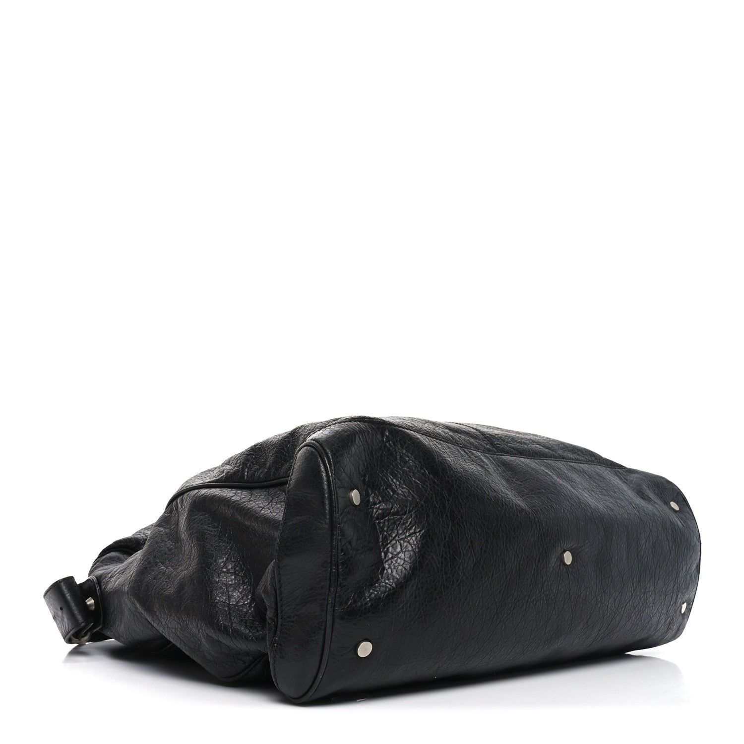 Balenciaga Agneau Classic Silver Hardware Weekender Black