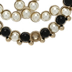 Chanel Resin Pearl CC Earrings Gold Black