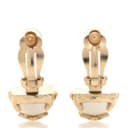 Chanel Pearl CC Clip On Earrings Gold