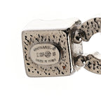 Chanel Metal Crystal Pearl Coco CC Earrings Silver