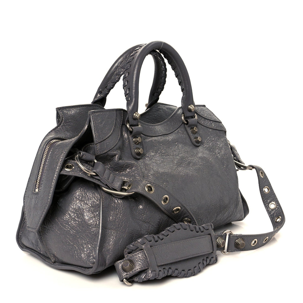 Balenciaga Agneau Arena Neo Cagole City Handbag Dark Grey