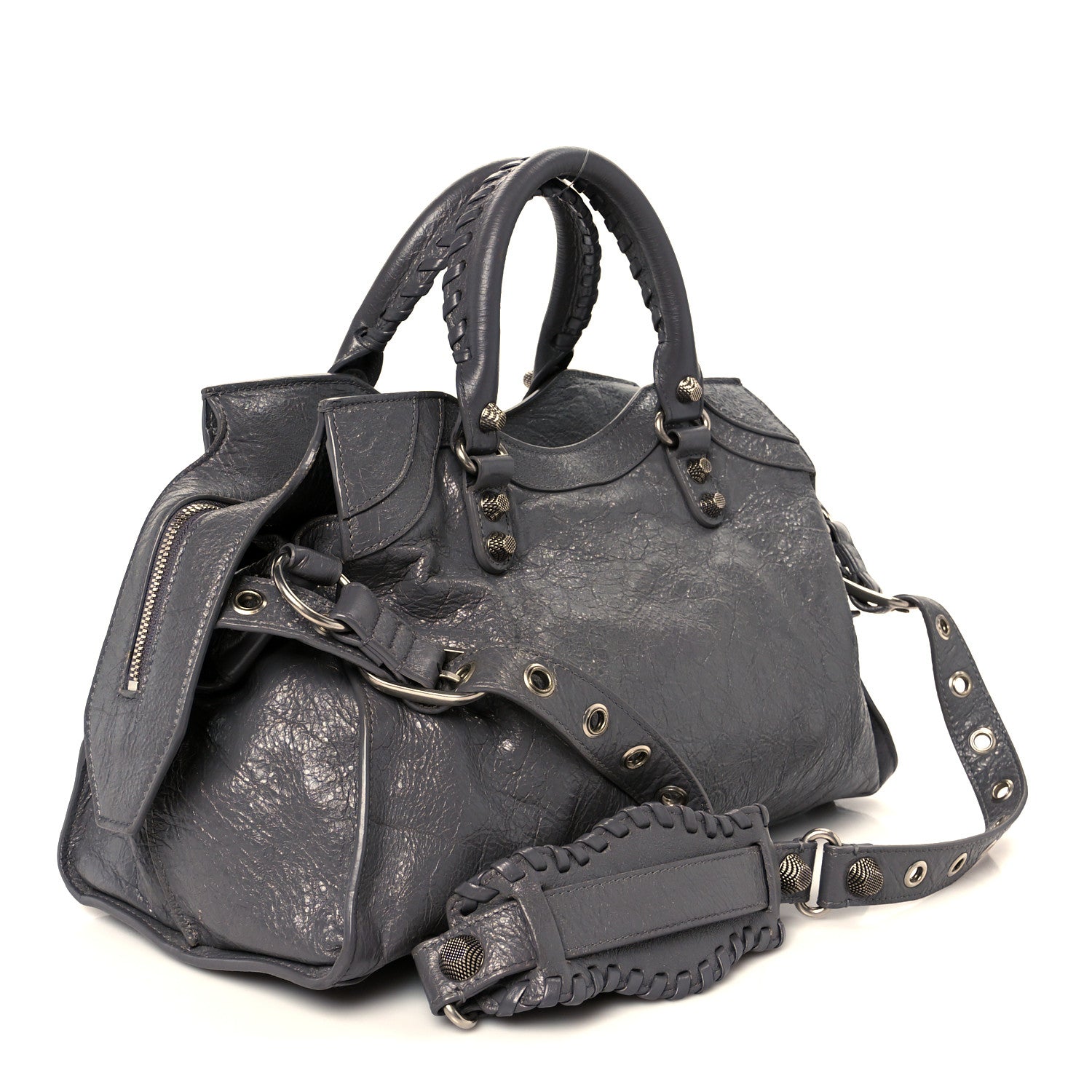Balenciaga Agneau Arena Neo Cagole City Handbag Dark Grey