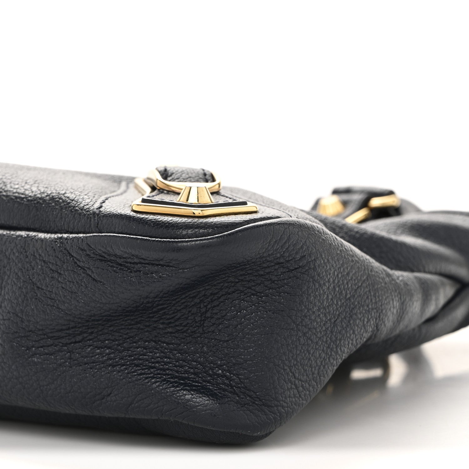 Balenciaga Chevre Gold Metallic Edge Hardware Town Bleu Nuit Dark Sea