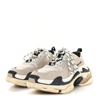 Balenciaga Fabric Mesh Womens Triple S Sneakers 36 Beige Black