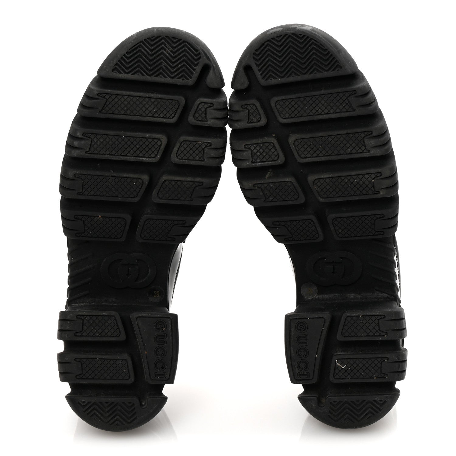 Gucci Magnum Calfskin Nappa Samoa Womens Horsebit Platform Chunky Lug Sole 40mm Loafers 39 Black