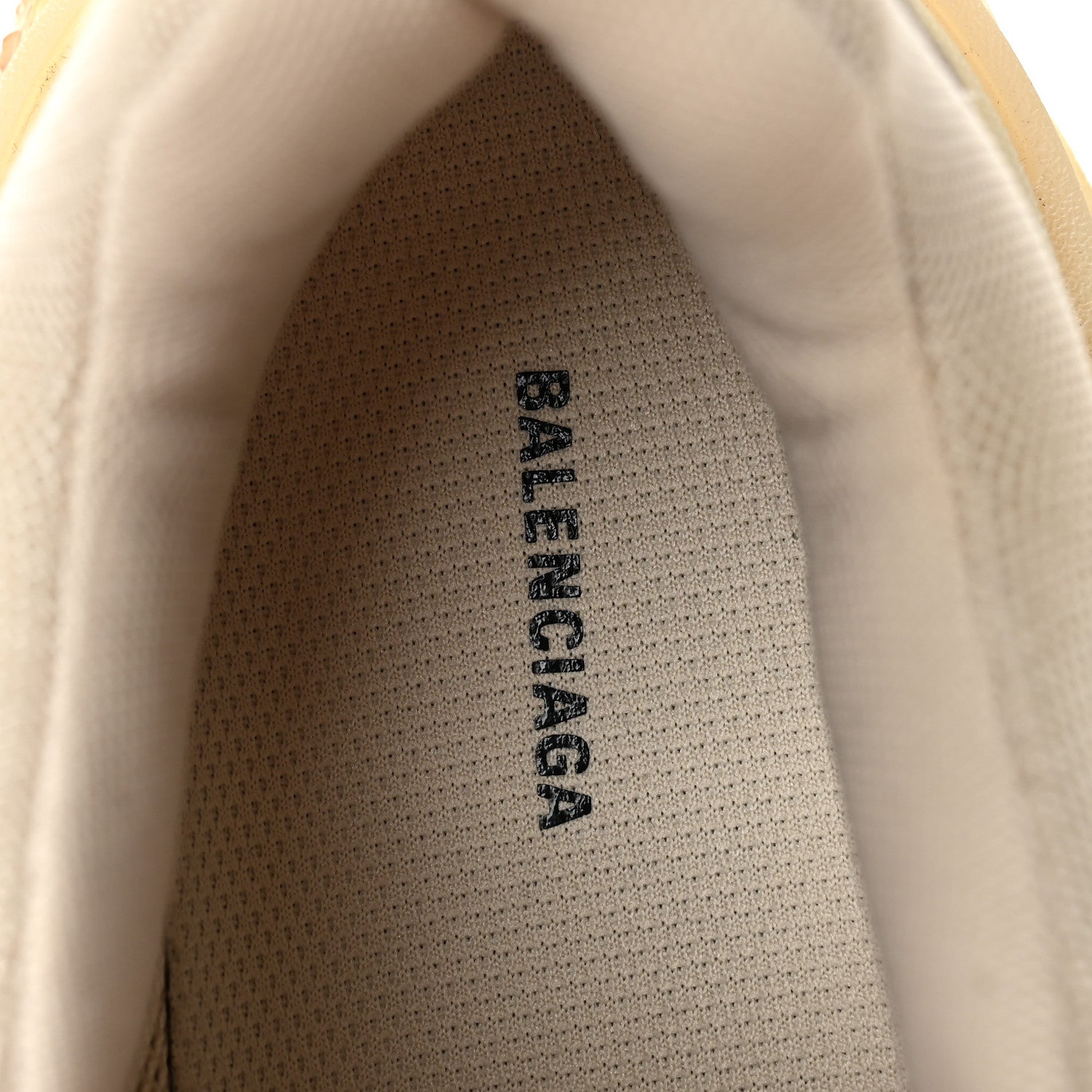 Balenciaga Fabric Mesh Clear Sole Womens Triple S Sneakers 39 Beige